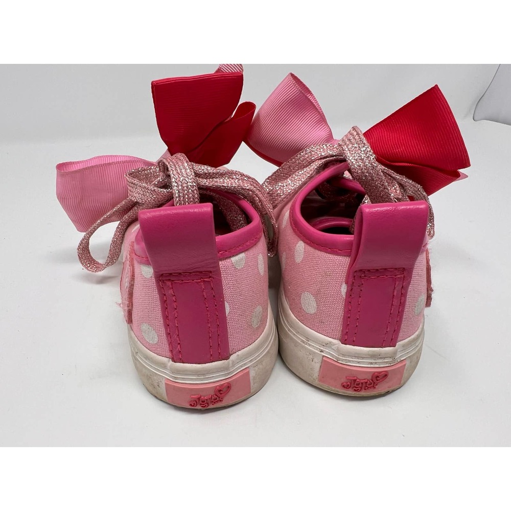 JoJo Siwa Pink White‎ Polka Dot Girl's Shoes Ground Up Size 12 - Picture 7 of 7